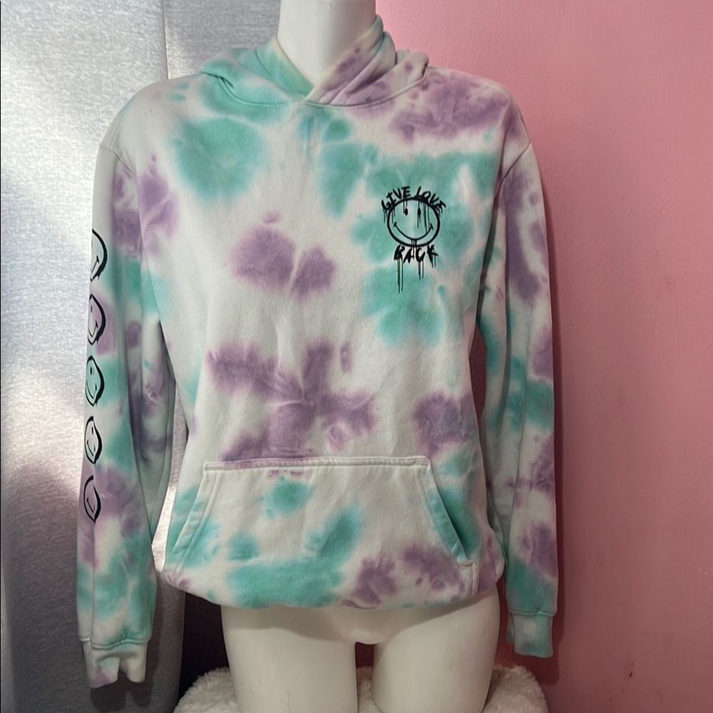 Tie-Dye Hoodie with Graphic Print